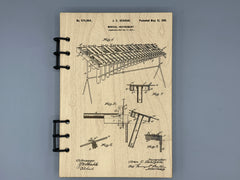 Vibraphone Patent Journal – Musician Notebook, Vintage Percusion Blueprint Design
