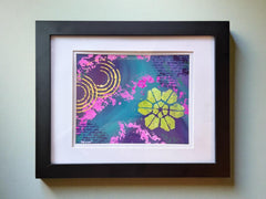 Pond Reflection | Original Abstract Acrylic Painting | Framed Contemporary Art | Vibrant Wall Decor by Kathy OConner