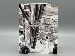 Artist's Tools Greeting Card Set: Paintbrushes in Mason Jars