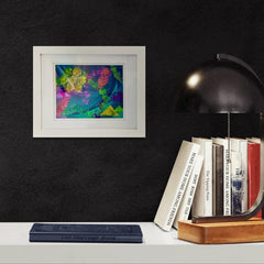 Windswept Abstract Acrylic Painting | Framed Colorful Modern Art
