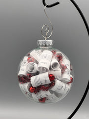 Handmade Music Sheet Ornament | Red Accents, Personalized Gift