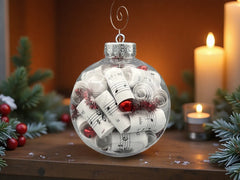 Large 4 inch Sheet Music Christmas Ornament  | Red Accents