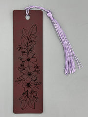 Wildflowers 3 Leatherette Bookmark with Tassel