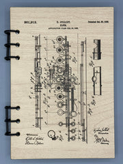 Flute Patent Journal – Musician Notebook, Vintage Flute Blueprint Design