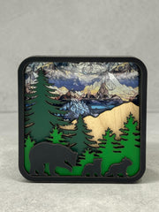 Mountain Suncatcher Window Sitter – Bear Forest Scene Decor