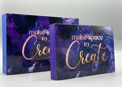 Make Space to Create Wood Art Box – Inspirational Creative Wall Decor – Artist Studio Affirmation Art