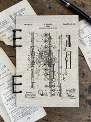 Flute Patent Journal – Musician Notebook, Vintage Flute Blueprint Design