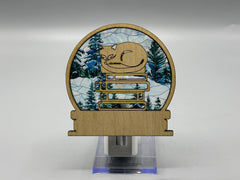 Cat Night Light with Books – Sleeping Cat LED Night Light | Stained Glass Style Acrylic | Book Lover Gift | Cozy Reading Light | 4"x4"