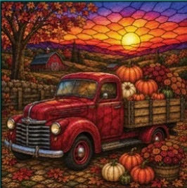 Autumn Harvest - Vintage Red Truck