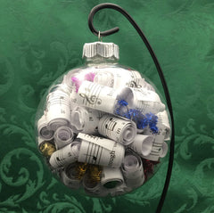 Large 4 inch Sheet Music Christmas Ornament  | Multi Color Accents