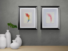 Rainbow Feather Art Print • 6x8 Watercolor Illustration (Matted to 9x12) • Jeanne Dunham Print