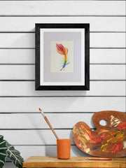 Rainbow Feather Art Print • 6x8 Watercolor Illustration (Matted to 9x12) • Jeanne Dunham Print