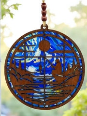 Fishing Suncatcher | Handmade Lake Scene