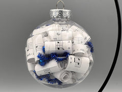 Handmade Music Ornament | Rolled Sheet Music, Fuchsia Accents