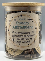Sweary Affirmations – Volume 1 – Funny Adult Affirmation Tokens in Jar – Snarky Positive Affirmations Gift – Confidence Boosting Self Care