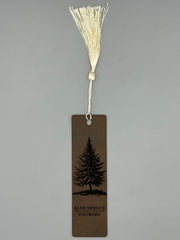 Colorado Blue Spruce Bookmark | Engraved Leatherette with Tassel