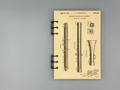 Oboe Patent Journal – Musician Notebook, Vintage Oboe Blueprint Design