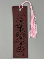 Wildflowers 3 Leatherette Bookmark with Tassel