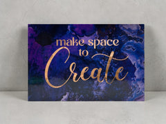 Make Space to Create Wood Art Box – Inspirational Creative Wall Decor – Artist Studio Affirmation Art
