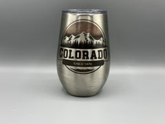Colorado Mountain Engraved Wine Tumbler 14oz | Laser Engraved Colorado Gift | Keeps Drinks Hot & Cold (Copy)