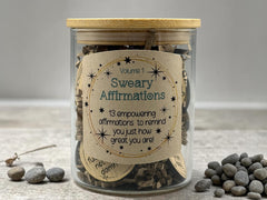 Sweary Affirmations – Volume 1 – Funny Adult Affirmation Tokens in Jar – Snarky Positive Affirmations Gift – Confidence Boosting Self Care