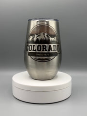 Colorado Mountain Engraved Wine Tumbler 14oz | Laser Engraved Colorado Gift | Keeps Drinks Hot & Cold (Copy)