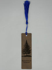 Colorado Blue Spruce Bookmark | Engraved Leatherette with Tassel