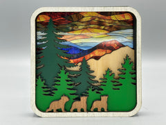 Mountain Suncatcher Window Sitter – Bear Forest Scene Decor