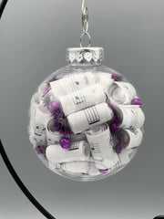Large 4 inch Sheet Music Christmas Ornament  | Fuchsia Accents