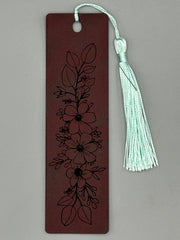 Wildflowers 3 Leatherette Bookmark with Tassel