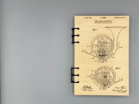 French Horn Patent Journal A5 | Music Lover Notebook