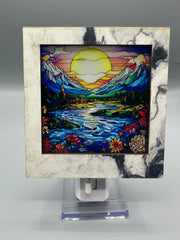 Faux Marble Interchangeable LED Night Light – BASE & FRAME ONLY