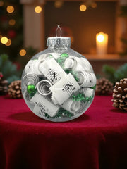 Large 4 inch Sheet Music Christmas Ornament  | Green Accents