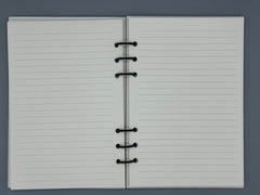 Piano Keyboard Refillable A5 Journal – Music Lover Notebook, Swirling Keys Design