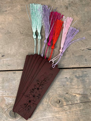 Wildflowers 3 Leatherette Bookmark with Tassel