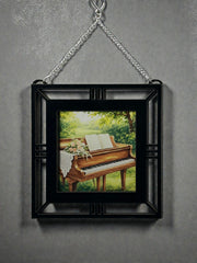 Piano Garden Suncatcher | Handmade Window Hanging | Acrylic & Wood Music Lover Gift |
