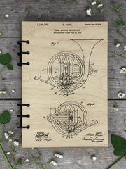 French Horn Patent Journal A5 | Music Lover Notebook
