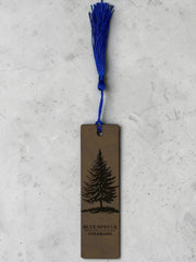 Colorado Blue Spruce Bookmark | Engraved Leatherette with Tassel