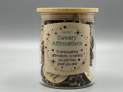 Sweary Affirmations – Volume 1 – Funny Adult Affirmation Tokens in Jar – Snarky Positive Affirmations Gift – Confidence Boosting Self Care