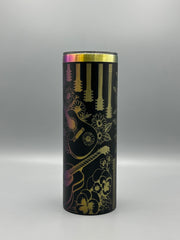Laser Engraved Guitar & Floral Tumbler | 20oz Stainless Steel Music Lover Gift | Insulated Travel Cup with Straw