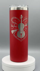 Cello Love Tumbler – Music Lover Gift, Engraved Cello Cup, Stainless Steel Insulated Tumbler