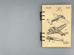 Airplane Patent A5 Refillable Journal | Pilot Gift Notebook | Aviation Lover Journal | Vintage Aircraft Sketchbook | Travel Journal | Lined or Blank Pages