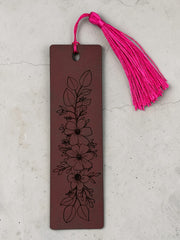 Wildflowers 3 Leatherette Bookmark with Tassel