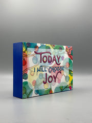 Today I Will Choose Joy Wood Art Box – Inspirational Decor – Colorful Positive Affirmation Art