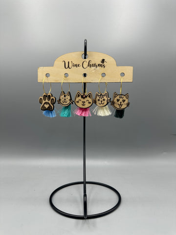 Cat Wine Charms Set 2
