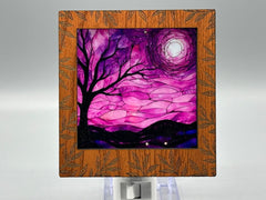 Leaf Engraved Interchangeable LED Night Light – BASE & FRAME ONLY