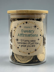 Sweary Affirmations Volume 2 – Funny Adult Affirmation Tokens in Jar – Sassy Self Care Gift – Snarky Confidence Boost