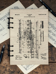 Flute Patent Journal – Musician Notebook, Vintage Flute Blueprint Design