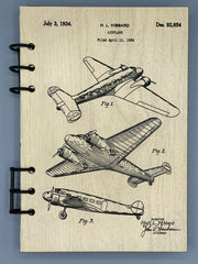 Airplane Patent A5 Refillable Journal | Pilot Gift Notebook | Aviation Lover Journal | Vintage Aircraft Sketchbook | Travel Journal | Lined or Blank Pages
