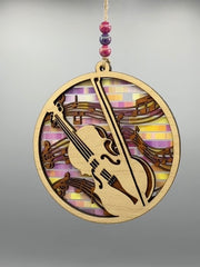 Violin and Music Suncatcher
